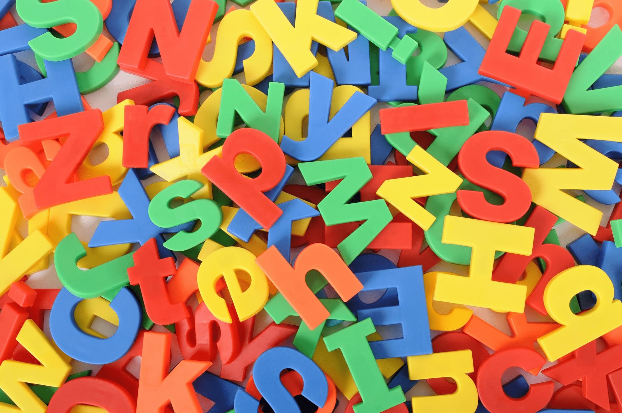 Colorful letters of the alphabet counted in a word counter